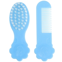 Набор для ухода за волосами: расческа и щетка &laquo;Цветочек&raquo;,  цвет голубой