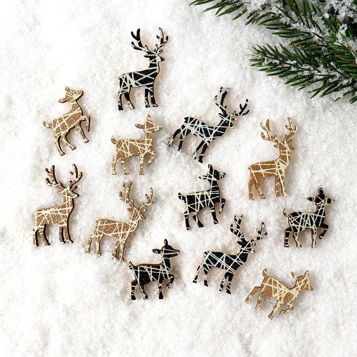 Новогодний декор с подсветкой «Олень» 8×12.5 см, набор 12 шт. Новогодний декор с подсветкой «Олень» 8×12.5 см, набор 12 шт.