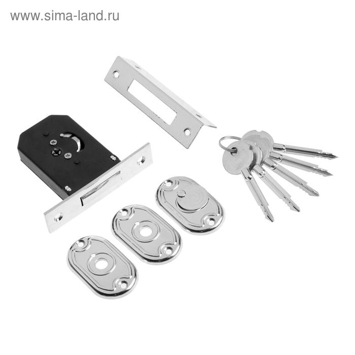 Замок врезной без ручек Замок врезной без ручек "СТАНДАРТ" 955-5К CP, крест.ключ, цвет хром