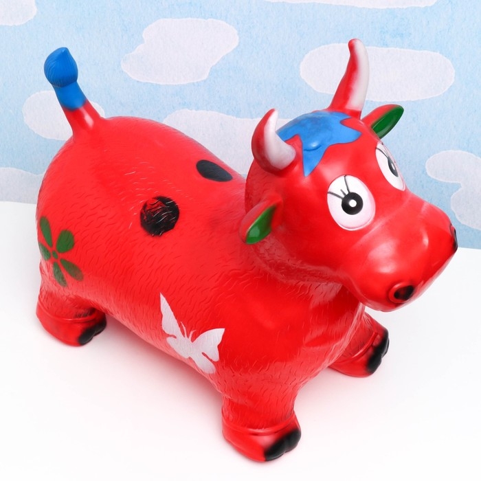 Игрушка - прыгун детская Игрушка - прыгун детская "Коровка" резиновая надувная, 50х29см, красная