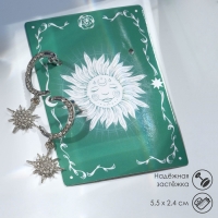 Серьги со стразами &laquo;Полумесяц и звезда&raquo; ослепительные, цвет белый в серебре