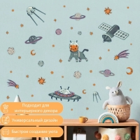 Наклейка интерьерная цветная "Кот в космосе" 30х60 см Наклейка интерьерная цветная "Кот в космосе" 30х60 см