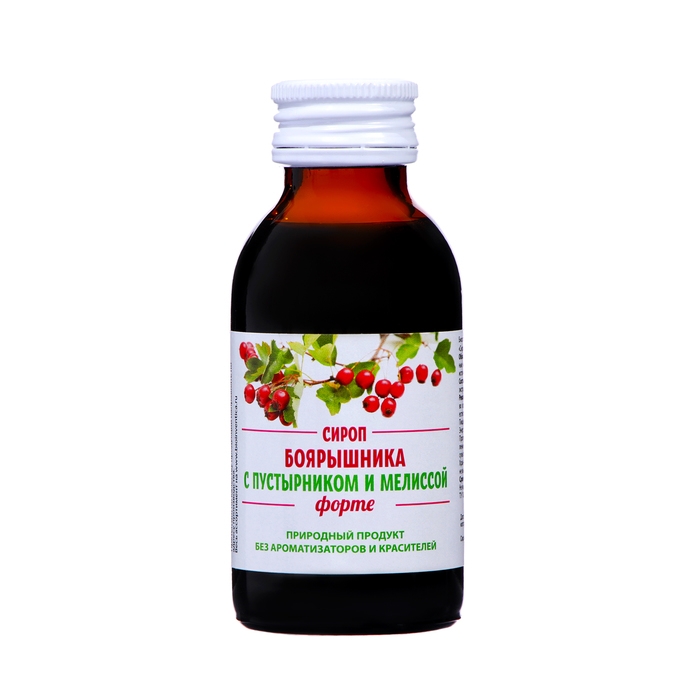 Сироп боярышника с пустырником и мелиссой форте, 100 мл