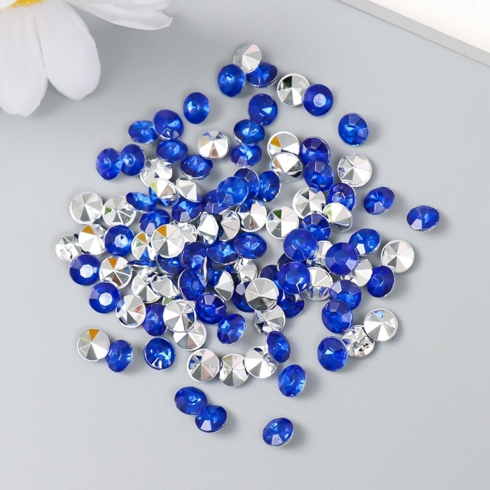 Декор для творчества в бутылочке Декор для творчества в бутылочке "Стразы. Ярко-синий" набор 250 шт d=0,6 см 4х3х3 см