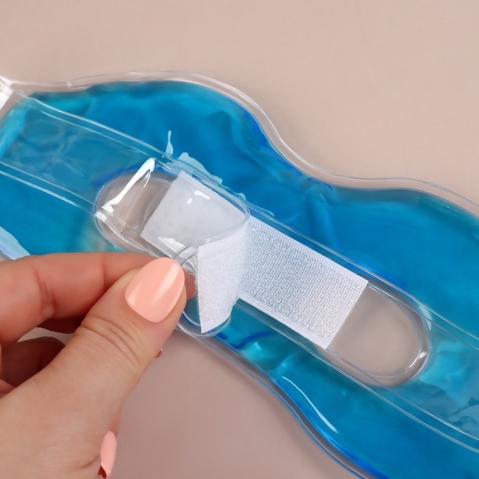 Маска для лица гидрогелевая, охлаждающая/согревающая, 23 &times; 10 &times; 0,5 см, цвет синий