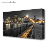 Картина на холсте "Вечерняя набережная" 60*100 см Картина на холсте "Вечерняя набережная" 60*100 см