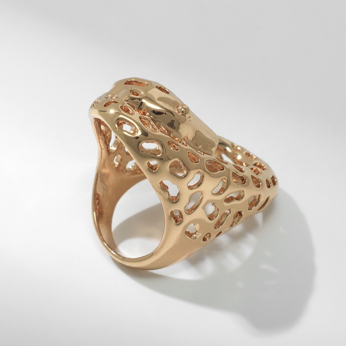 Кольцо металл &laquo;Тренд&raquo; гепард, цвет золото, размер 17