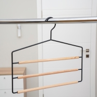 Плечики - вешалка для брюк и юбок LaDо́m Laconique, многоуровневая, 37&times;31,5&times;1,1 см, цвет чёрный