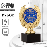 Кубок &laquo;Лучший папа&raquo;, наградная фигура, пластик, золото, 13 х 8 х 5 см.