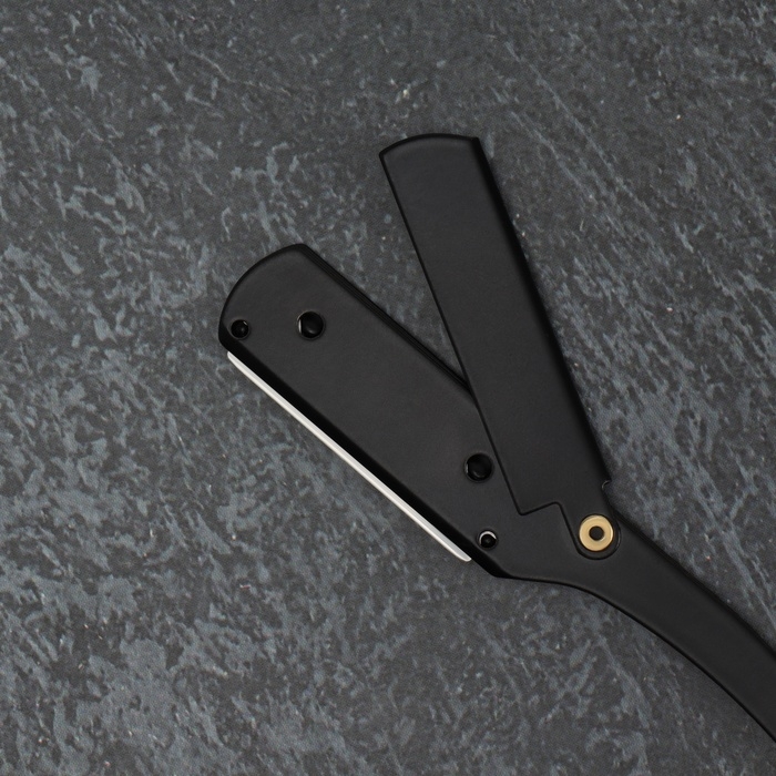 Опасная бритва, шаветт, без лезвия, 13,3 &times; 21 &times; 2,8 см, стальная, цвет чёрный