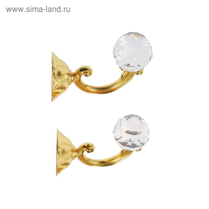 Крючок для штор "ТУНДРА" KS008, однорожковый, цвет золото