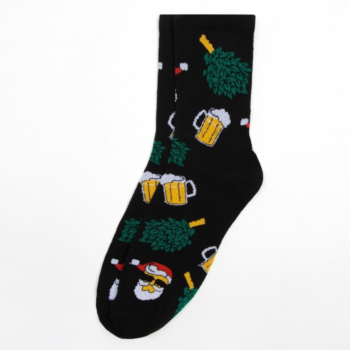 Носки новогодние мужские KAFTAN Носки новогодние мужские KAFTAN "Банька НГ" размер 41-44 (27-29 см), цвет чёрный