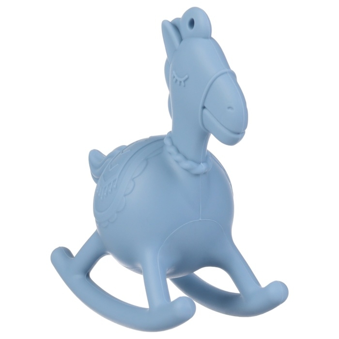 Игрушка - прорезыватель силиконовый с погремушкой &laquo;Лошадка&raquo;, цвет голубой, Крошка Я