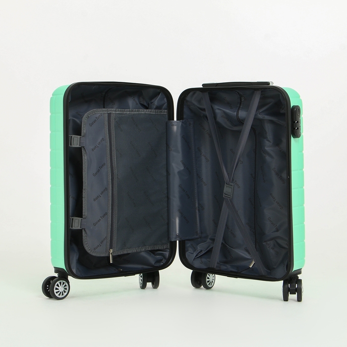 Чемодан малый 47 л (S) Goran Tomp, отдел на молнии, кодовый замок, 4 колеса, цвет мятный Чемодан малый 47 л (S) Goran Tomp, отдел на молнии, кодовый замок, 4 колеса, цвет мятный