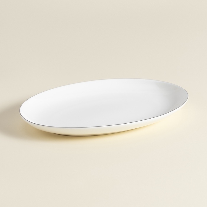 Тарелка для подачи SL Home &laquo;Каскарон&raquo;, 25,4&times;18,5&times;2,5 см, овальная, костяной фарфор, белая