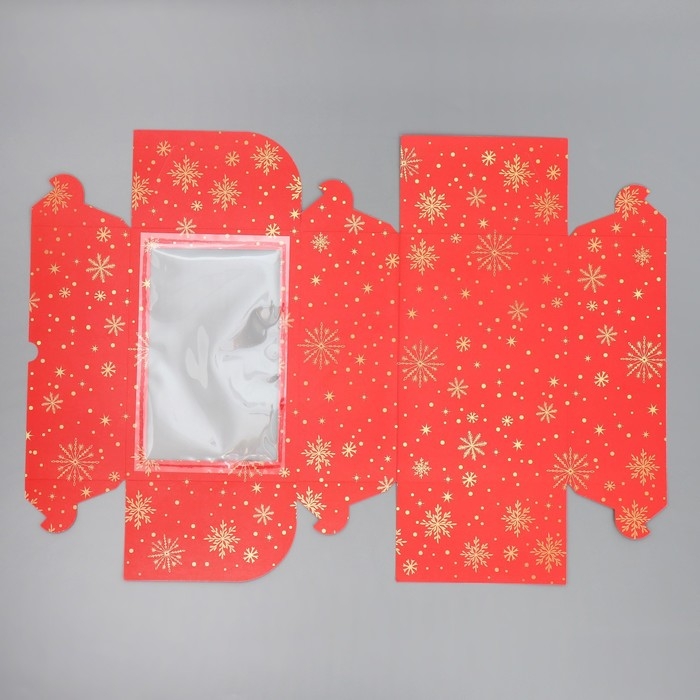 Коробка для капкейков складная с двусторонним нанесением &laquo;С Новым годом&raquo;, 25 х 17 х 10 см, Новый год