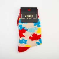 Носки MINAKU &laquo;Листья&raquo;, размер 36-41 (23-27 см)