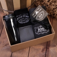 Набор подарочный "Real Man" плед, носки (2 пары), термостакан Набор подарочный "Real Man" плед, носки (2 пары), термостакан