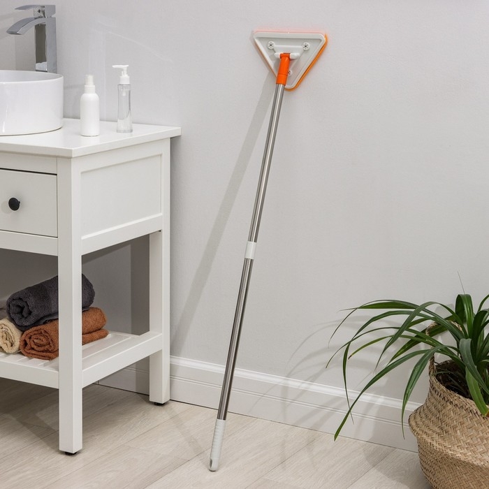 Окномойка фигурная Raccoon, стальная ручка, 2 секции, 102 см, насадка из микрофибры 20&times;15 см