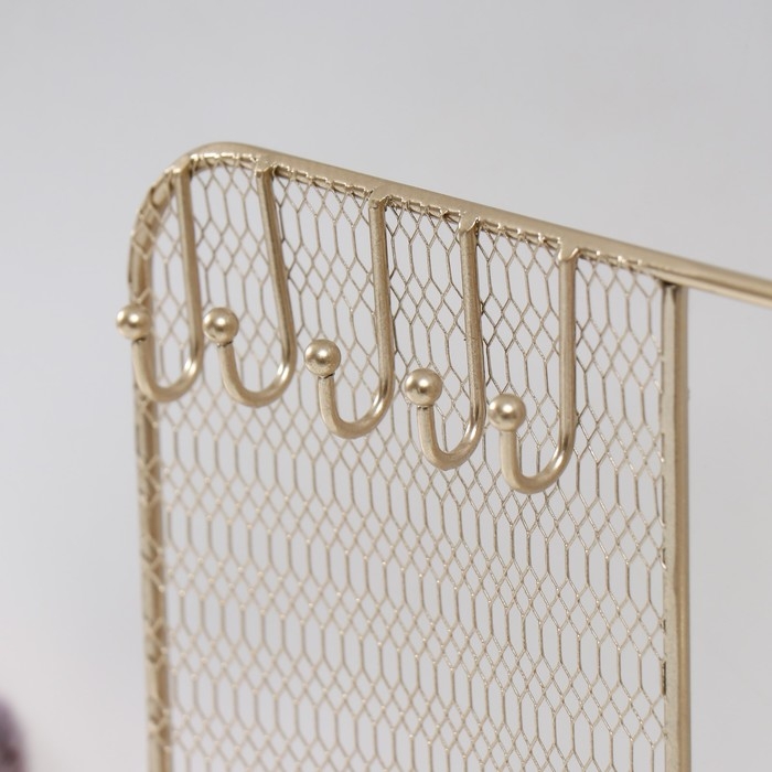 Сувенир металл с зеркалом подставка для украшений Сувенир металл с зеркалом подставка для украшений "Сети" золото 25,3х10х28,7 см