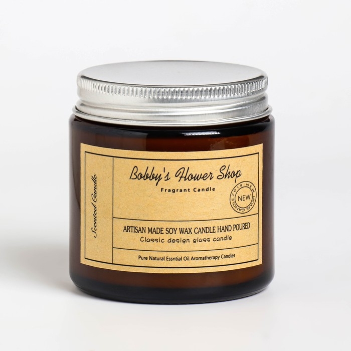 Свеча ароматическая в банке Свеча ароматическая в банке "Цветочный магазин Бобби", 6,5х5,5 см, 100 гр