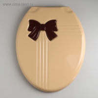 Сиденье для унитаза с крышкой &laquo;Комфорт Люкс&raquo;, цвет бежевый/коричневый бантик