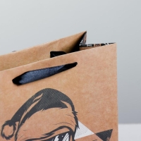 Пакет подарочный новогодний крафтовый вертикальный &laquo;Брутального года&raquo;, MS 18 х 23 х 8 см, Новый год