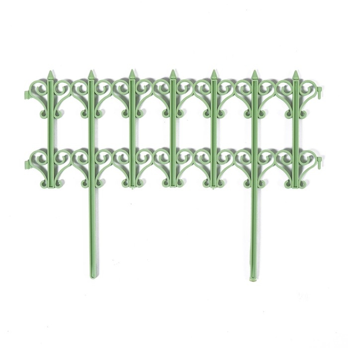 Ограждение декоративное, 25 &times; 180 см, 5 секций, пластик, салатовое, &laquo;Классика&raquo;