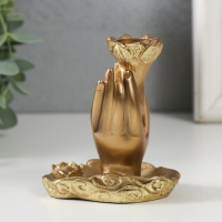 Подставка под благовония полистоун "Цветок в руке" 7х5,5х9 см Подставка под благовония полистоун "Цветок в руке" 7х5,5х9 см