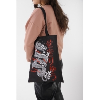 Шопер &laquo;Дракон&raquo; 35 х 0,5 х 40, отд без молнии, без подклада, чёрный