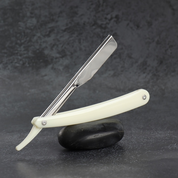 Опасная бритва, шаветт, без лезвия, 24 &times; 2,5 &times; 1,3 см, пластиковая, цвет белый/серебристый