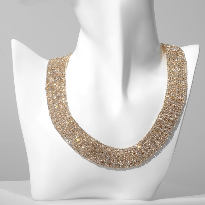 Колье «Лёд», 9 рядов, цвет белый в золоте, 35см Колье «Лёд», 9 рядов, цвет белый в золоте, 35см