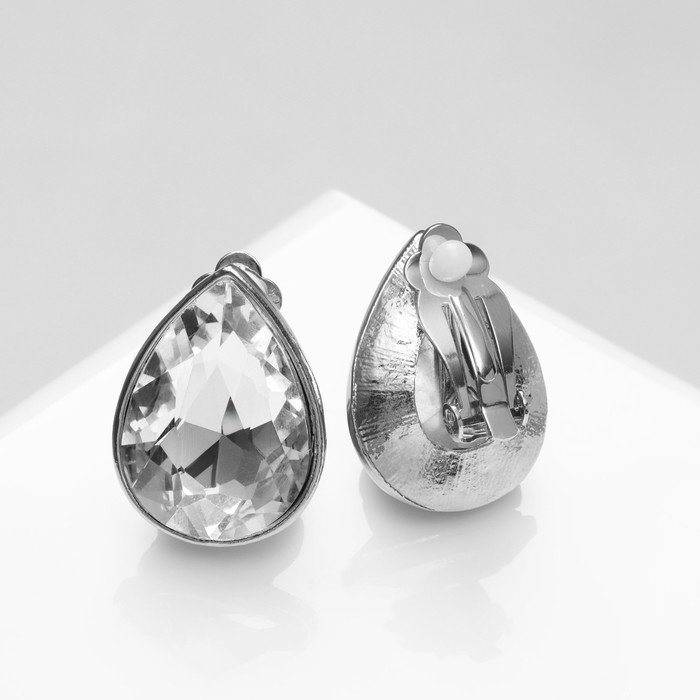 Клипсы &laquo;Вечеринка&raquo; капли, цвет белый в серебре