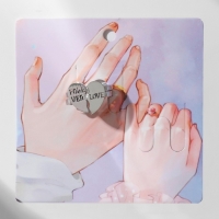 Набор колец 2 штуки &laquo;Сердце&raquo; половинки, цвет серебро, 17 размер