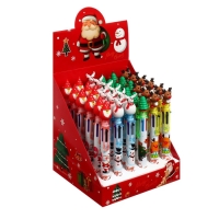 Новый год. Ручка шариковая, автоматическая "Новый год", 6-ти цветная, МИКС Новый год. Ручка шариковая, автоматическая "Новый год", 6-ти цветная, МИКС