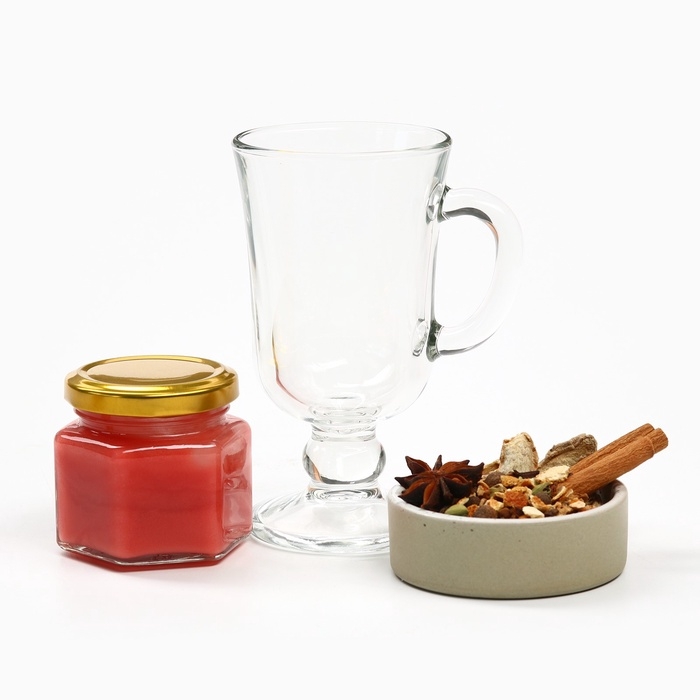 Подарочный набор: специи для глинтвейна, бокал, крем мед "Новый год подарит счастье"