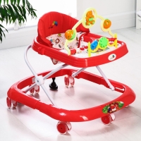 Ходунки &laquo;Забава&raquo;, 8 силик. колес, муз., свет, игрушки, красный