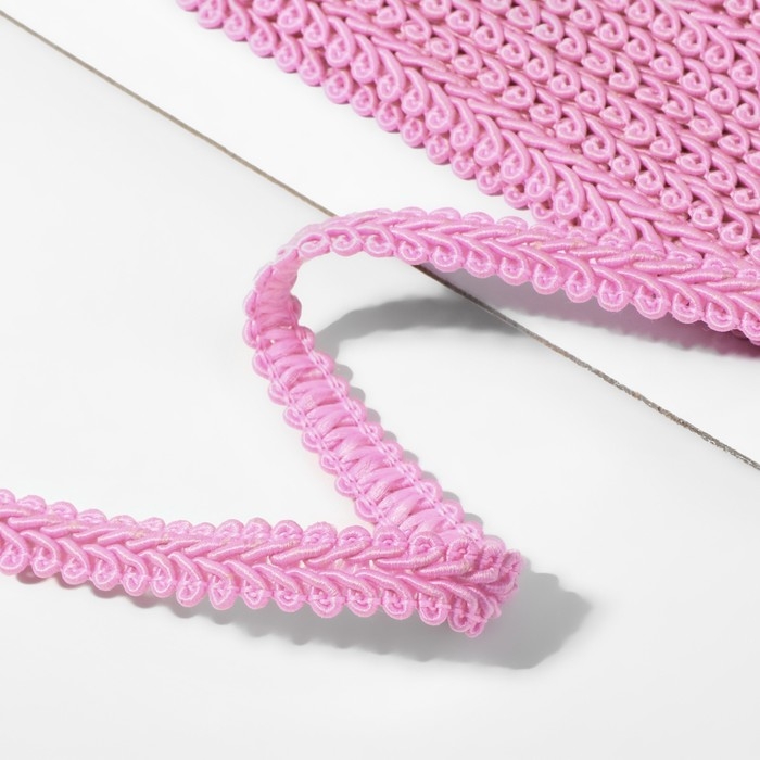 Тесьма декоративная &laquo;Шанель&raquo;, 10 мм, 10 &plusmn; 1 м, цвет розовый