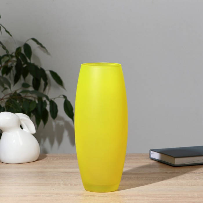 Ваза Ваза "Радуга Желтая" матовая, d-7,5см 10х26см
