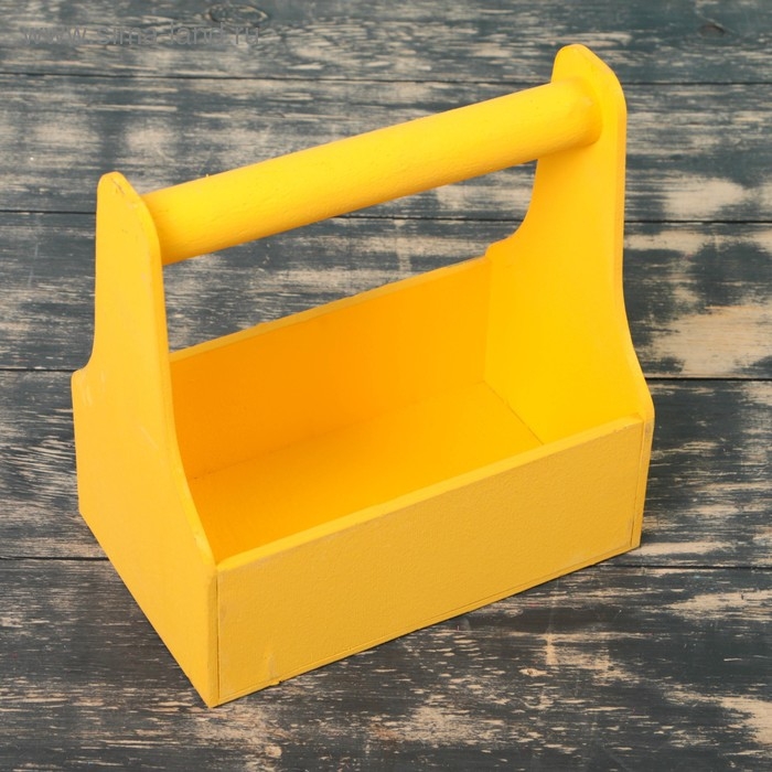 Кашпо деревянное 20×12.5×20 см Стелла Моно, с ручкой, жёлтый Дарим Красиво Кашпо деревянное 20×12.5×20 см Стелла Моно, с ручкой, жёлтый Дарим Красиво