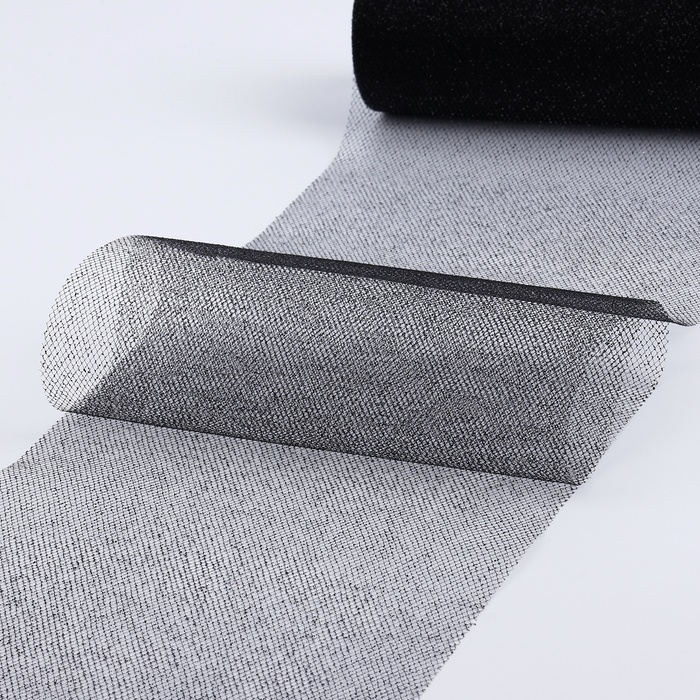 Фатин с глиттером, 15 см, 11 &plusmn; 1 г/кв.м, 9 &plusmn; 0,5 м, цвет чёрный №23