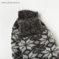 Новый год. Гетры женские шерстяные &laquo;Снежинка белая&raquo;, цвет тёмно-серый