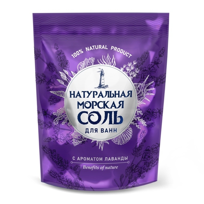 Соль для ванн натуральная морская с ароматом лаванды, 1100 г Соль для ванн натуральная морская с ароматом лаванды, 1100 г