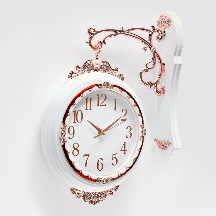 Часы настенные двусторонние, на подвесе, плавный ход, 36 х 32 см, d-27 см, циферблат 19 см Часы настенные двусторонние, на подвесе, плавный ход, 36 х 32 см, d-27 см, циферблат 19 см