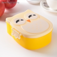 Ланч - бокс пластиковый с ложкой&laquo;Совушка&raquo;, 2 отделения: 300 мл, 450 мл, цвет МИКС