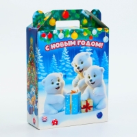 Новый год. Подарочная коробка Новогодняя Подарок "Милые мишки" с анимацией 16,8 х 6,8 х 20, 9 см. Новый год. Подарочная коробка Новогодняя Подарок "Милые мишки" с анимацией 16,8 х 6,8 х 20, 9 см.