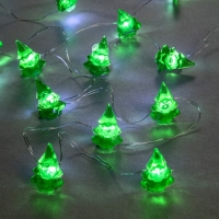 Гирлянда &laquo;Нить&raquo; 2 м роса с насадками &laquo;Ёлочка&raquo;, IP20, серебристая нить, 20 LED, 2 режима, батарейки ААх2 (нет в комплекте), свечение белое