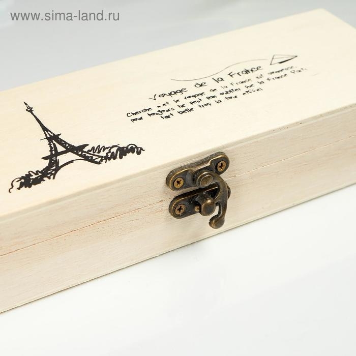 Шкатулка дерево под роспись "Эйфелева башня" 3,5х19,2х7,2 см