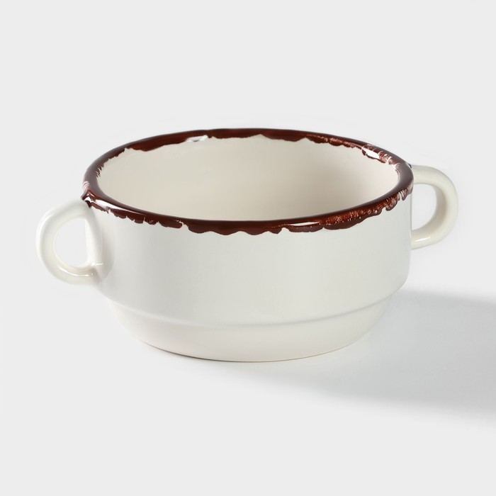 Бульонница фарфоровая Antica perla, 300 мл, d=11,5 см, цвет белый