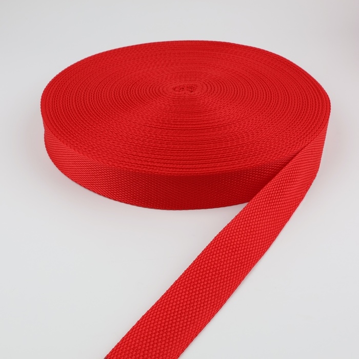 Стропа ременная, 30 мм, 50 &plusmn; 1 м, плотность 12,5 гр/м, цвет красный №35